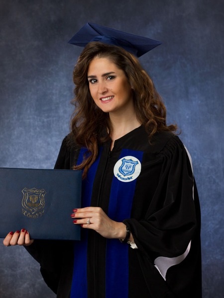 Palmer Photography - graduation studio portrait, cap and gown female
